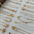 Wholesale Custom Geometric Fashion Designer Wedding Pendant Gold Plated Necklace Pearl Charms Set for Brides
