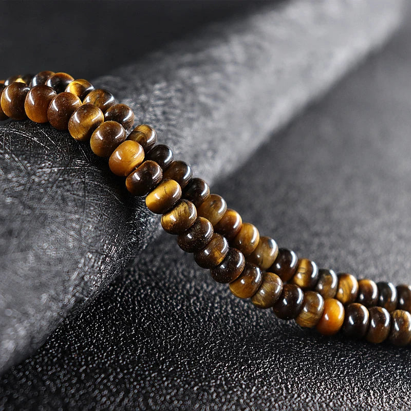 Natural Tiger Eye Gemstone Abacus Rondelle Spacer Loose Beads for Jewelry Making Handcraft Necklaces Bracelet Earring DIY 15.5"