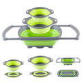3 Pack Colander Collapsible Strainer Kitchen Sink Strainer Set with Extendable Handles