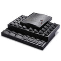 Luxury PU Leather Mannequin with Silver Rack Jewelry Display Stand Tray for Ring and Strip Crystal Finger Jewelry Container