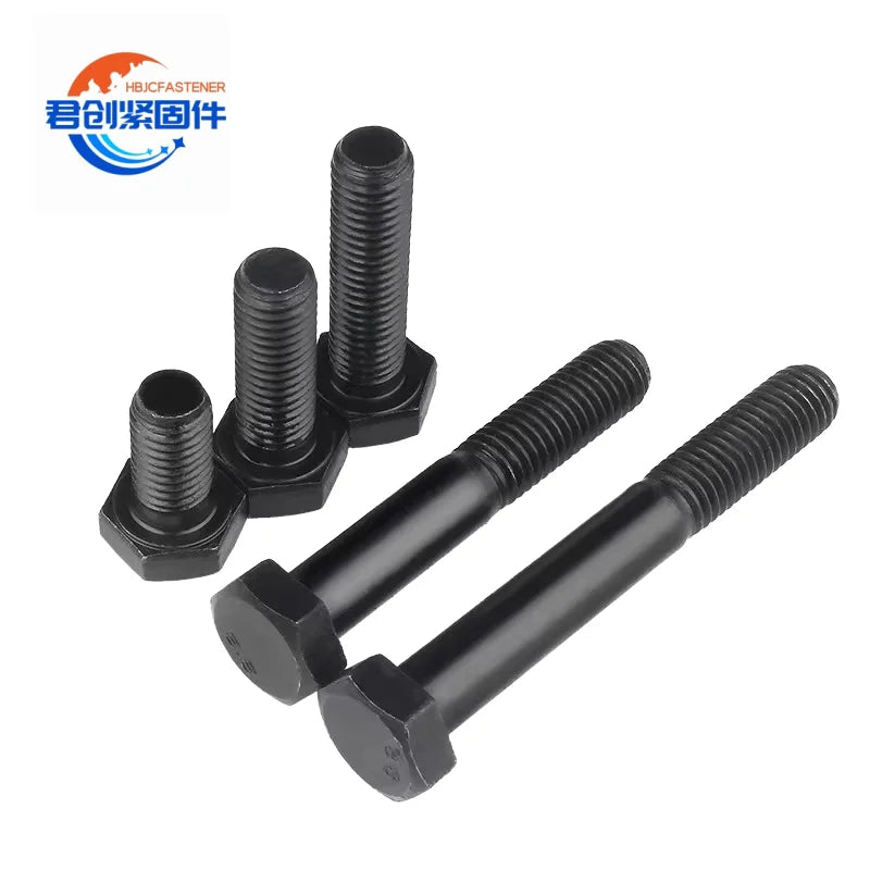 ASME B18.2.1 High Strength Carbon Steel Hex Head Bolt 16mm Length M4 Thread Black Oxide Finish Meeting DIN and BS Standards