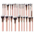 Makeup Brush Set 30pcs Synthetic Soft Pink With Rose Gold Color Private Label Foundation Makeup Brush Set