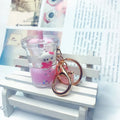Creative Mini Soft Drink Keychain Milk Tea Keychain for Bubble Tea Moving Keyring Girl Keychain Cute Gift