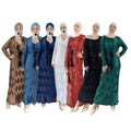 Loriya Latest Islamic Clothing 2022 Loriya Pleated Maxi Dress With Pattern for Muslim Women Abaya Dress