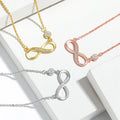 Women's Jewelry 18k Gold Plated Infinity Necklace Forever Love CZ Zirconia Infinity Symbol Pendant Necklace