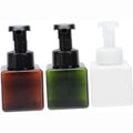 3pcs 250ml PET Dispensing Foam Press Pump Square Refillable Hand Soap Bottle with Screen Printing Pump Sealing Type