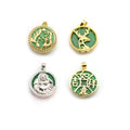 HD0033 18K Gold Chinese Antique Gilded Jade Pendant Peace and joy Jade Dragon and Phoenix Auspiciousness Little Deer Jade