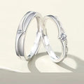 Silver Plated Couple Ring Zircon Diamond Open Couple Rings for Women Men Wedding Engagement Wedding Jewelry