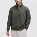 New Arrival Men's Half Zip Loose Fit Sweatshirts Stand Collar Long Sleeve Breathable Sweatshirts