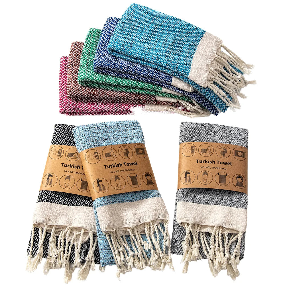 Luxury 100% Cotton Quick-Dry Striped Bath Towel Set Woven Face Hand Towel for Spa Hotel Salon Luxury Bathroom Towel