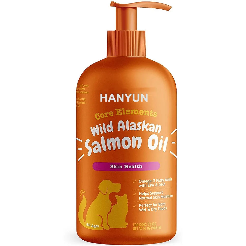 Pure Wild Alaskan Salmon Oil for Dogs & Cats Support Joint Function Immune & Heart Health Liquid Food Supplement for Pet