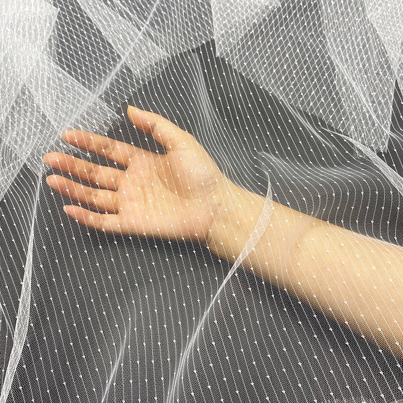 Hayal Designed 63\" Transparent Mesh Fabric 100% Nylon for Air Filter Tulle White for Girls' Dresses