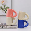 M Creative Porcelain Ceramic Cup with Fat Handle for Breakfast Mug Speckled Ceramic Mug