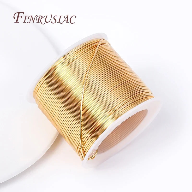 18K Real Gold Plated 5 Meters Copper Wire 0.2-1.0mm Beading Wire for Bracelets Jewelry Making Accessories for DIY Crafts