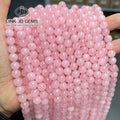 JD Wholesale 4/6/8/10mm Pink Quartz Crystal Loose Gemstones Dyed Color Natural round Beads for Jewelry Making