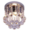 Luxury Modern Chrome Crystal Chandelier Small Size for Living Room Bedroom Hotel Decor Surface Mounted Ceiling Light