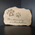 Hot Sale Eternal Love Pet Memorial Resin Tombstone with Paw Prints Weatherproof Material for Garden Cemetery Decor