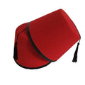 Ready to Ship Arabian Felt Red Fez Turkish Hat Moroccan Muslim Hat with Black Tassel