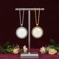Valentine's Day Supplies Round Zinc Alloy Sublimation Blank Custom Necklace for Lovers
