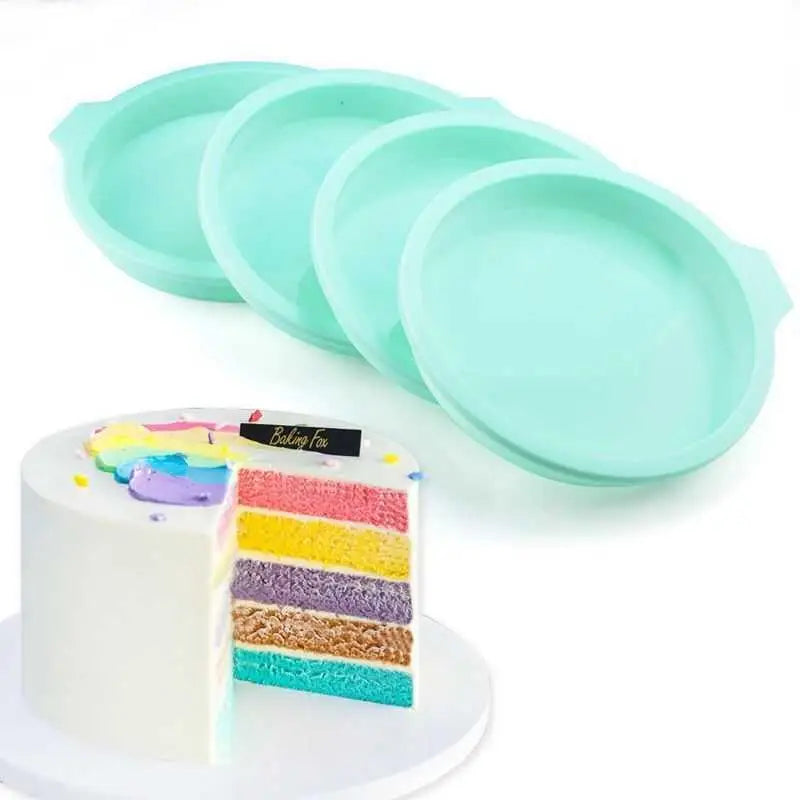 4/6/8 Inch Eco-Friendly Odorless Silicone Butter Cake Molds Round Pan Layered Baking Mold Tools with OPP Bag