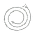 BC248 2mm Women's Geometric Gold Plated Brass Cubic Zircon Link Chain Necklace with Claw Setting for Engagement Party Gift