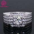 Luxury 1ct Moissanite Men Rings VVS White D Carify Wedding Engagement Ring White Gold Plating 925 Silver Ring for Men