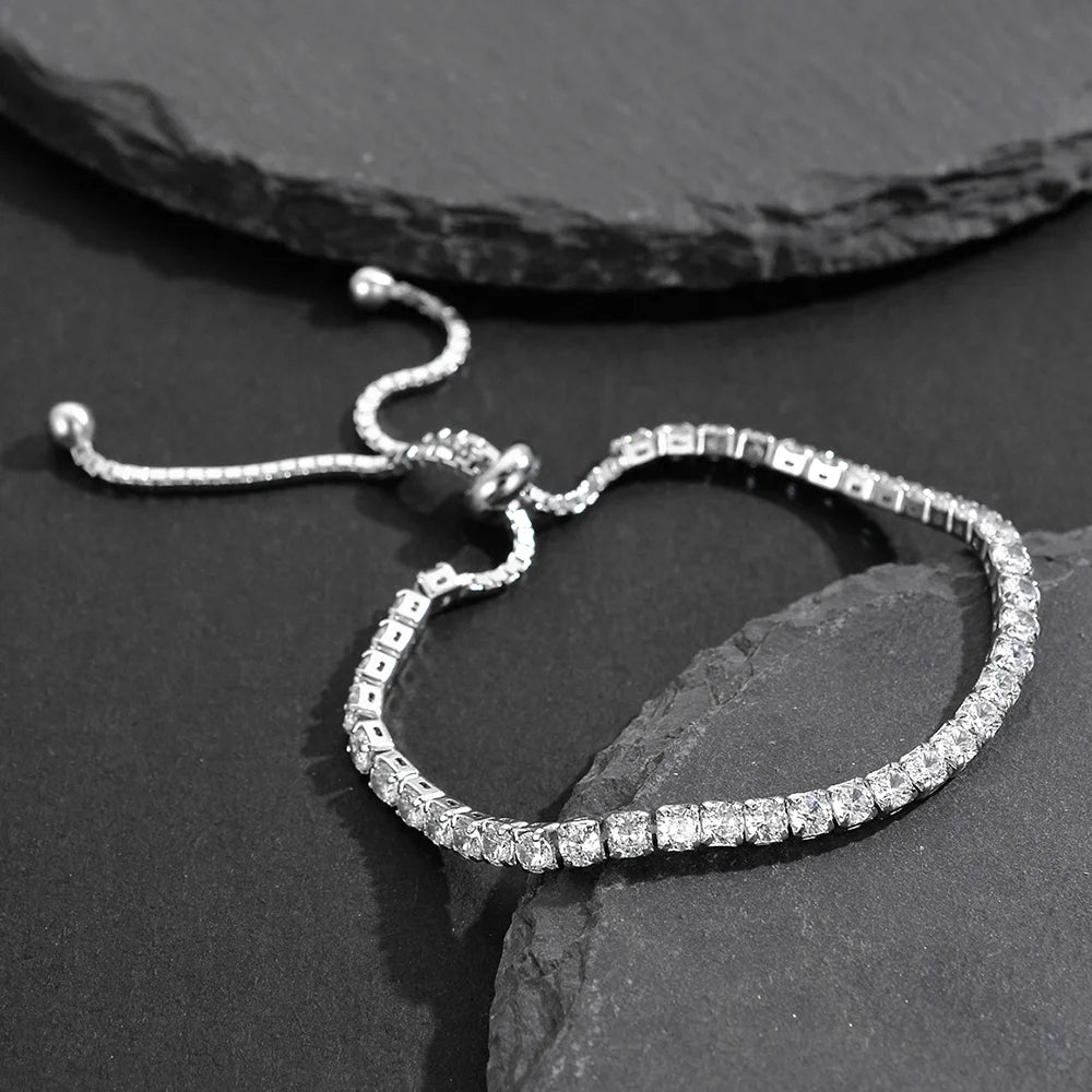 ICEBELA Fine Jewelry Rhodium-plated Diamond Bracelet 925 Sterling Silver Atmosphere Simple High Quality Tennis CLASSIC for Women