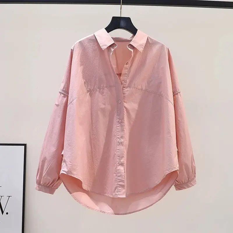 Boutique Wholesale 2025 Summer New Fashionable White Loose Fitting Artistic Long Sleeved Women's Shirts