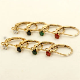 14K Gold Filled 3mm Zircon GF Plain Lever Back Ear Wire Hoop Earrings Findings for Women DIY Jewelry Making