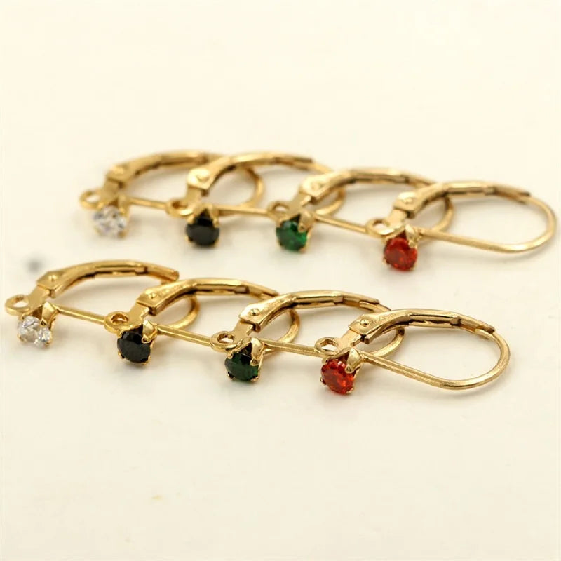 14K Gold Filled 3mm Zircon GF Plain Lever Back Ear Wire Hoop Earrings Findings for Women DIY Jewelry Making