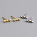 Wholesale Fashion 925 Sterling Silver Plain Row Spike Triangle Stud Earring Gold Plated or Women Jewelry