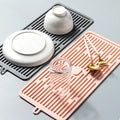 Eco-friendly Foldable Food Grade Silicone Dish Drying Mat Classic Home Use Wall Hanging Vegetable Fruit Draining Pad Durable 5mm