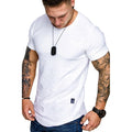 OEM Men's Summer Fashion Slim Fit T-Shirts O-Neck Short Sleeve Basic Casual Fitness Custom Logo Wholesale Solid Blank