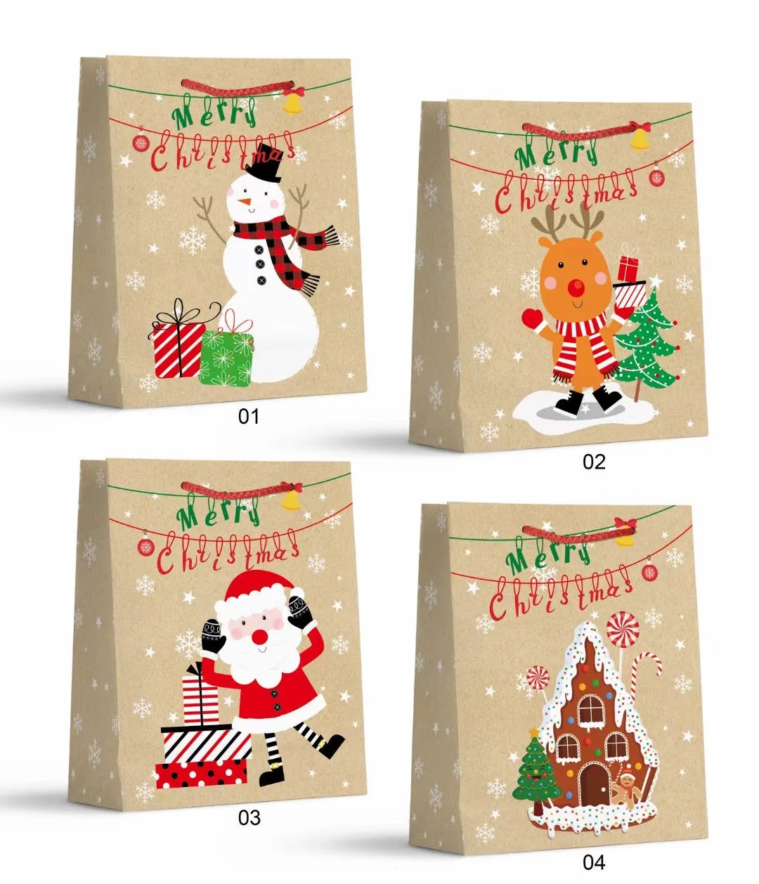 Factory Good Quality Gift Paper Envelope Christmas Gift Paper Bag Customers Guests Retail Shopping Goodies Packaging Bag