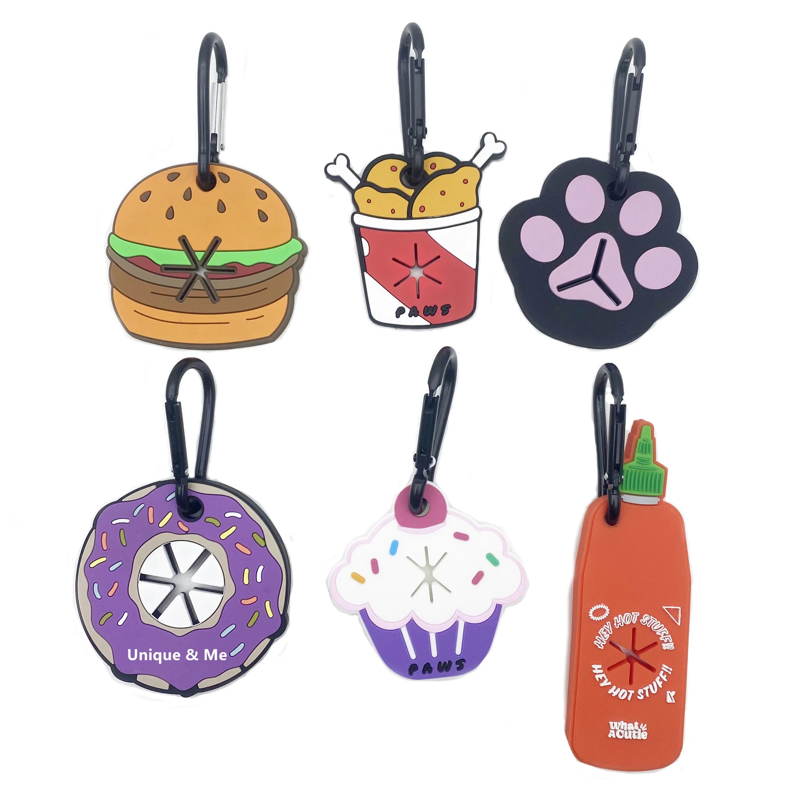 2025 Hot Selling Custom Logo Portable Rubber PVC Pet Dog Poop Bag Clip Carrier Holder Dispenser With Metal Carabiner