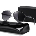 2025 Men's Classical Memory Polarized Sunglasses Small MOQ Square Metal Frame Sun Glasses with Shade Direct From Manufacturer