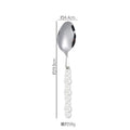 304 Stainless Steel Spoon Creative Pearl Porcelain Ceramic Handle Colorful Spoon Tableware Western Cuisine Soup Serving Spoon