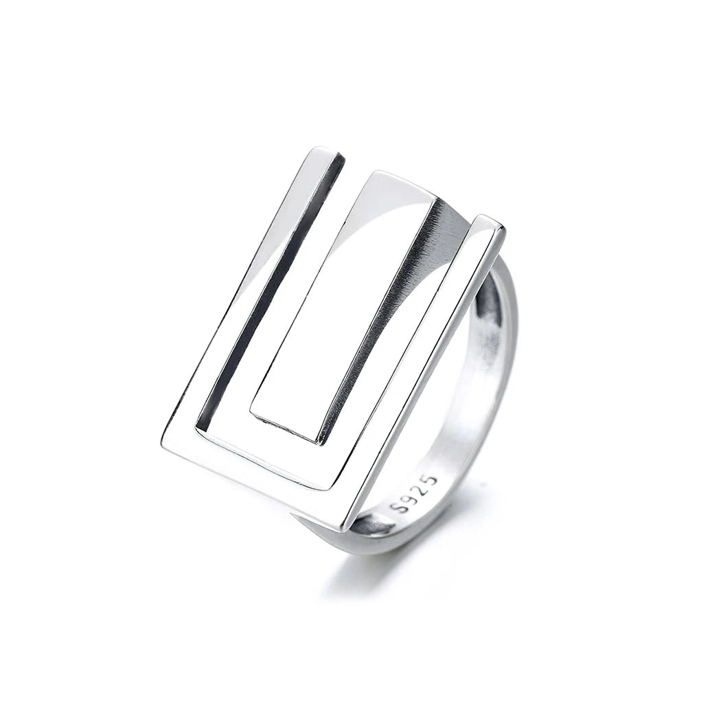 Minimalist 925 Sterling Silver Width Rings for Women Trendy Creative Elegant Bride  Jewelry Gifts