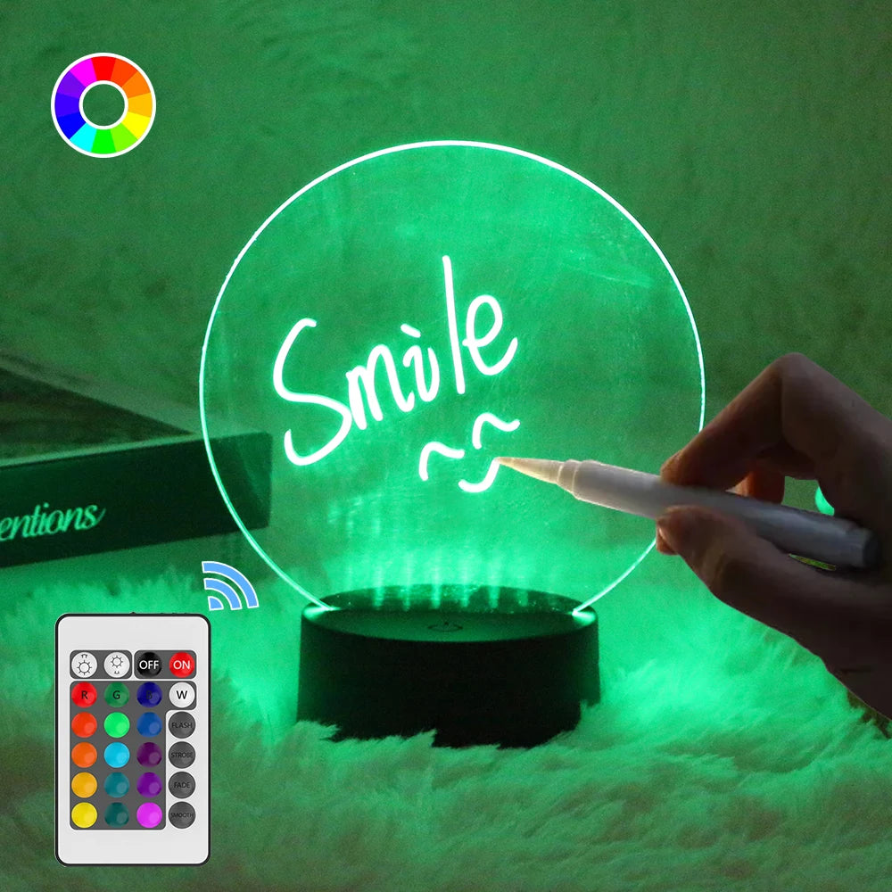 Wholesale RGB Night Light Oval LED Table Lamp With Christmas Gift Dimmer Switch DIY Acrylic Lamp