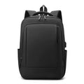 17.6 Inch Black Fashionable Anti-Theft Laptop Backpack Men Business Travel USB Access Zipper Closure Polyester Lining Letter