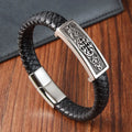 Engraved Custom Flat Leather Bracelet Clasp Findings Italian Genuine Personalized Cyberpunk Leather Bracelet for Men OT-200