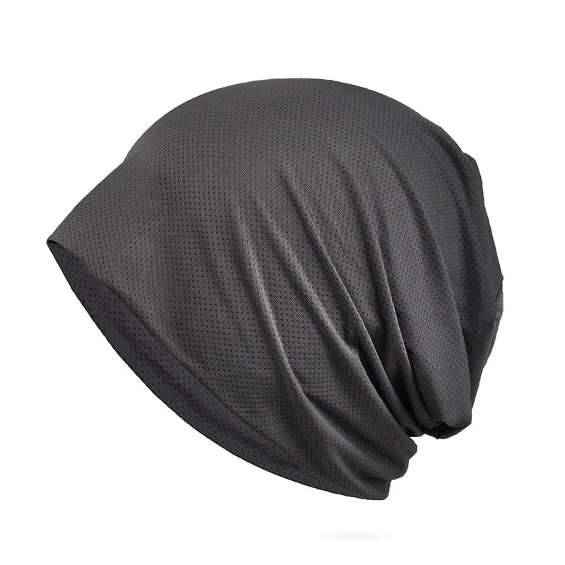 Hip-Hop Soft Lightweight Running Beanie Quick Drying Slouchy Beanie Thin Baggy Summer Skull Cap Knit Hat for Men Women