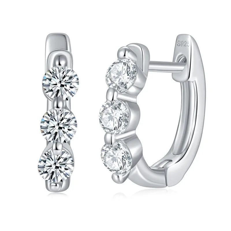 In Stock Pass Diamond Tester Gold Plated 925 Silver 3mm Earrings Womens Custom Jewelry Moissanite Earrings