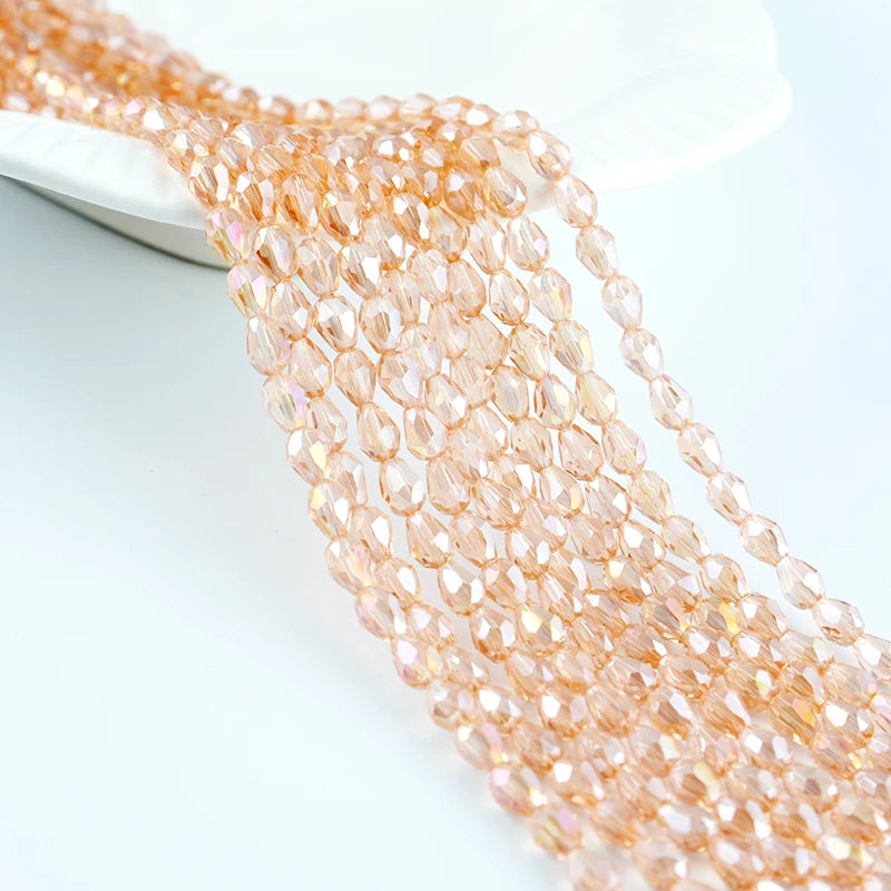 3*5mm Tear Drop Beads Through Hole Glasses Waist Beads