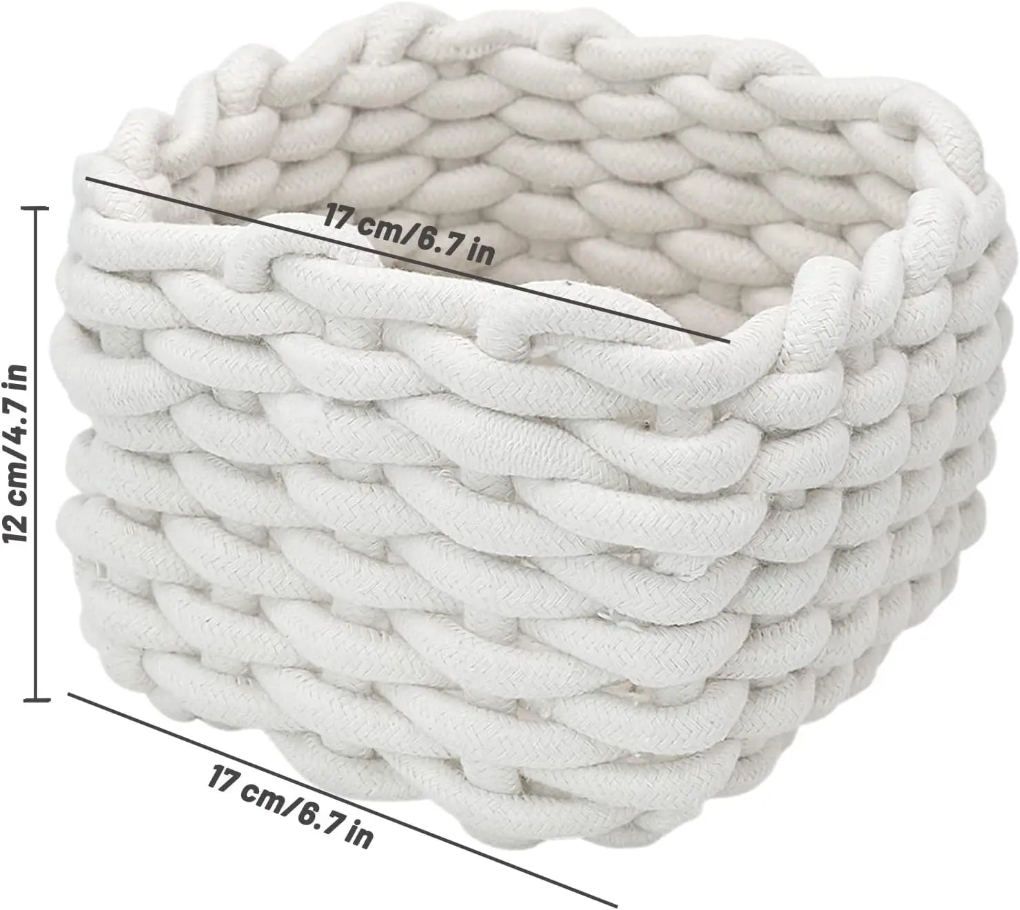 2024 Hot Sale Small Storage Decorative Basket Cotton Rope Woven Shelf Basket for Little Items Cute Box Organizer for Baby Room