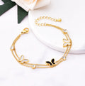Waterproof Fashion Jewelry TrendyStyle Popular Stainless Steel Gold Butterfly Heart Leaf Shell  Women Bracelets