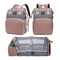 Expandable  Women Backpack with Foldable Mummy Bag Bed Cradle & Changing Station Summer Diaper Bag Oxford Zipper Insulation