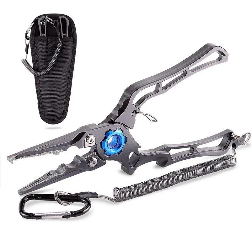 WEIHE 2 Colors Aluminium Alloy Fishing Pliers With Antilost Rope Outdoor Tool Line Cutter Hook Remover Accessory