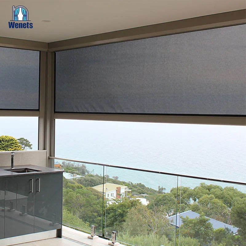 Exterior Remote Control  Electric Zip Track Outdoor Roller Blinds