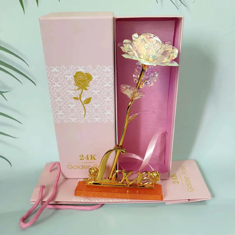 2020 24k Gold Foil Dipped Plated Beauty and the Beast galaxy Rose Valentines Gift